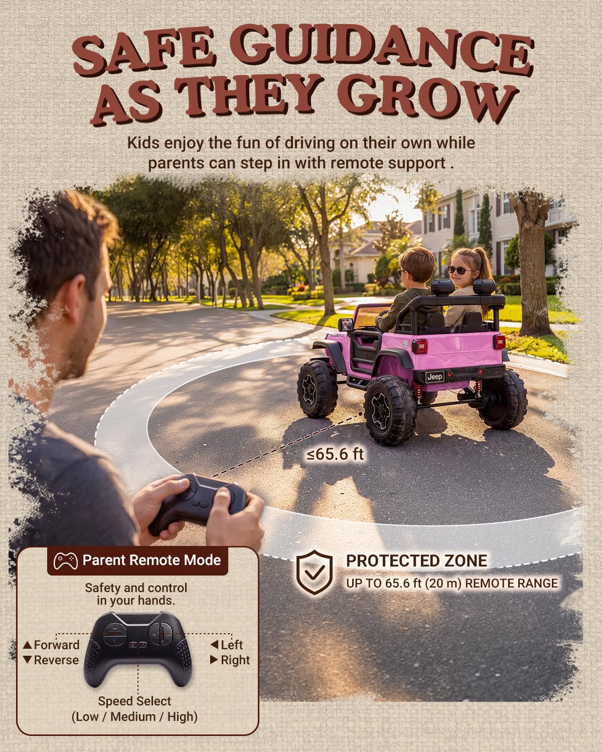 24V 2 Seater Ride on Car with Remote Control, Bluetooth (Pink) E4705