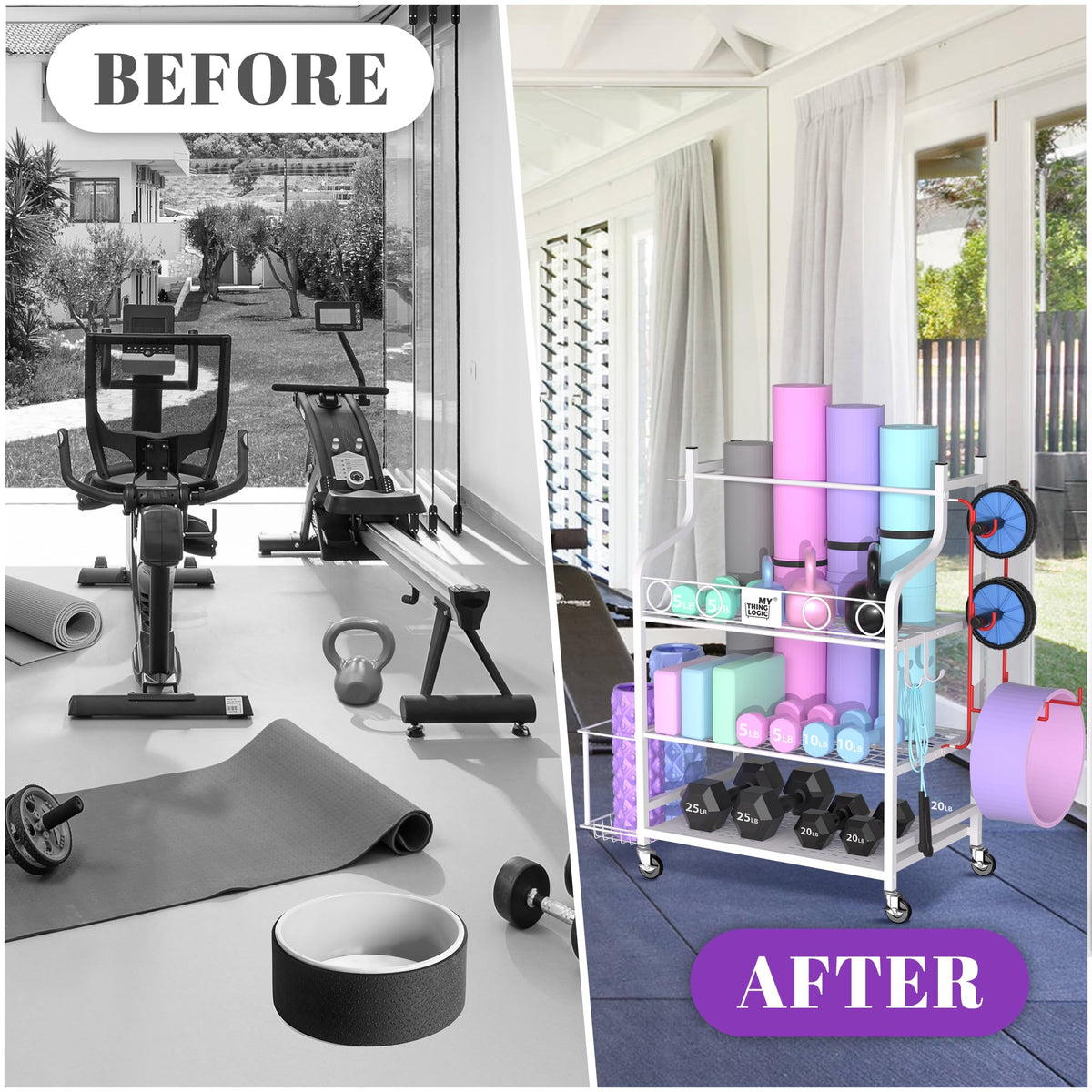 Home Gym Rack for Dumbbells, Yoga Mats and Workout Equipment N301022