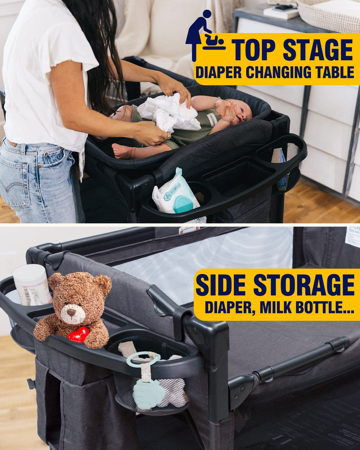 4 in 1 Baby Bassinet Bedside Sleeper L6338