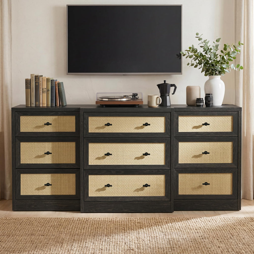9 Drawer Rattan Dresser B61645