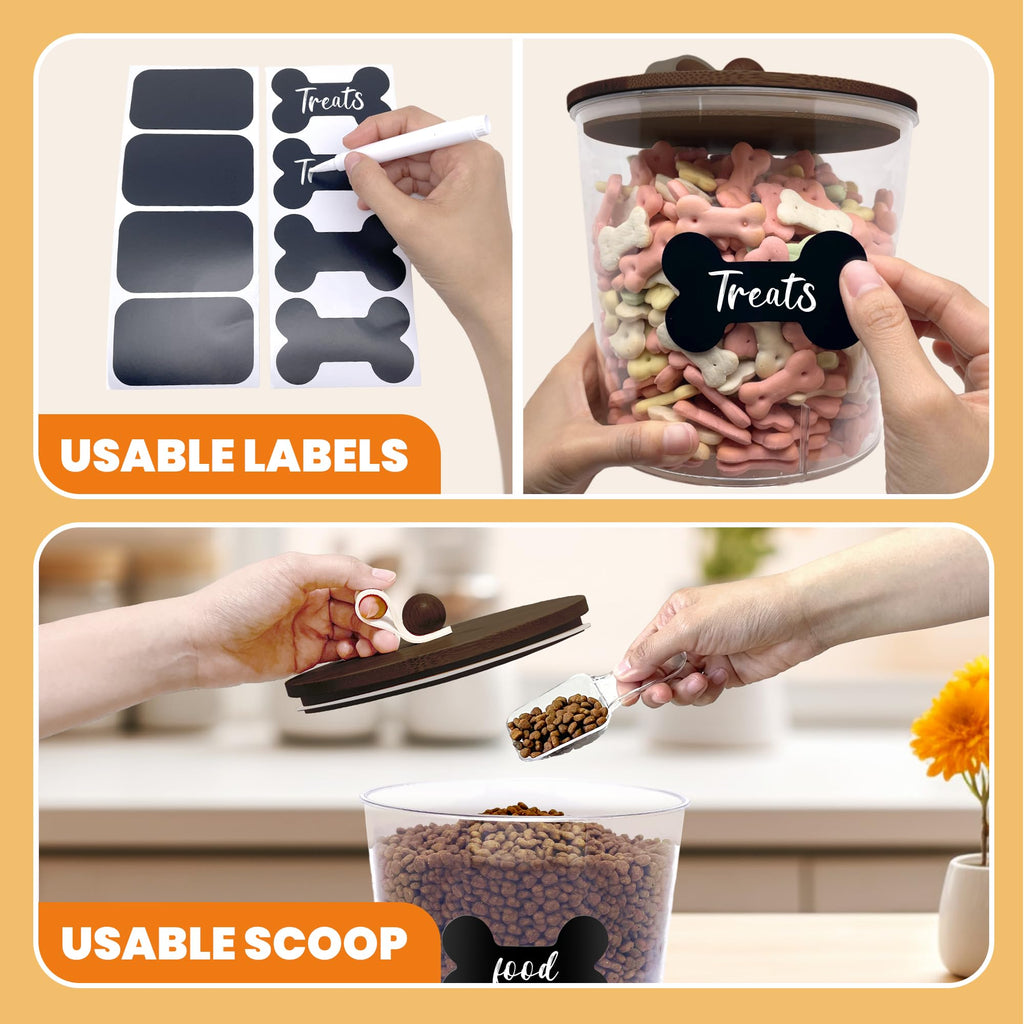 3 Pack Airtight Dog Treat Containers with Bamboo Lids V284385