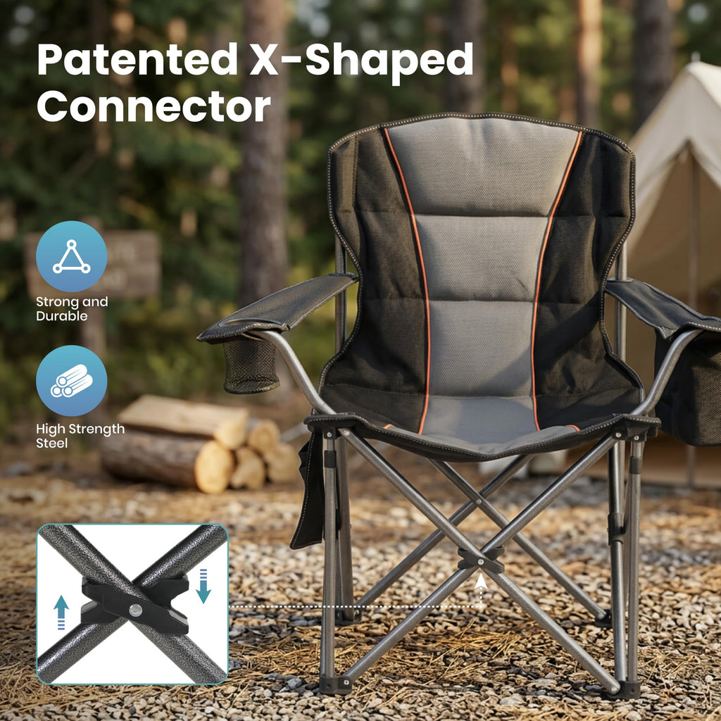 Oversized Folding Camping Chairs 2 Pack Black C37415