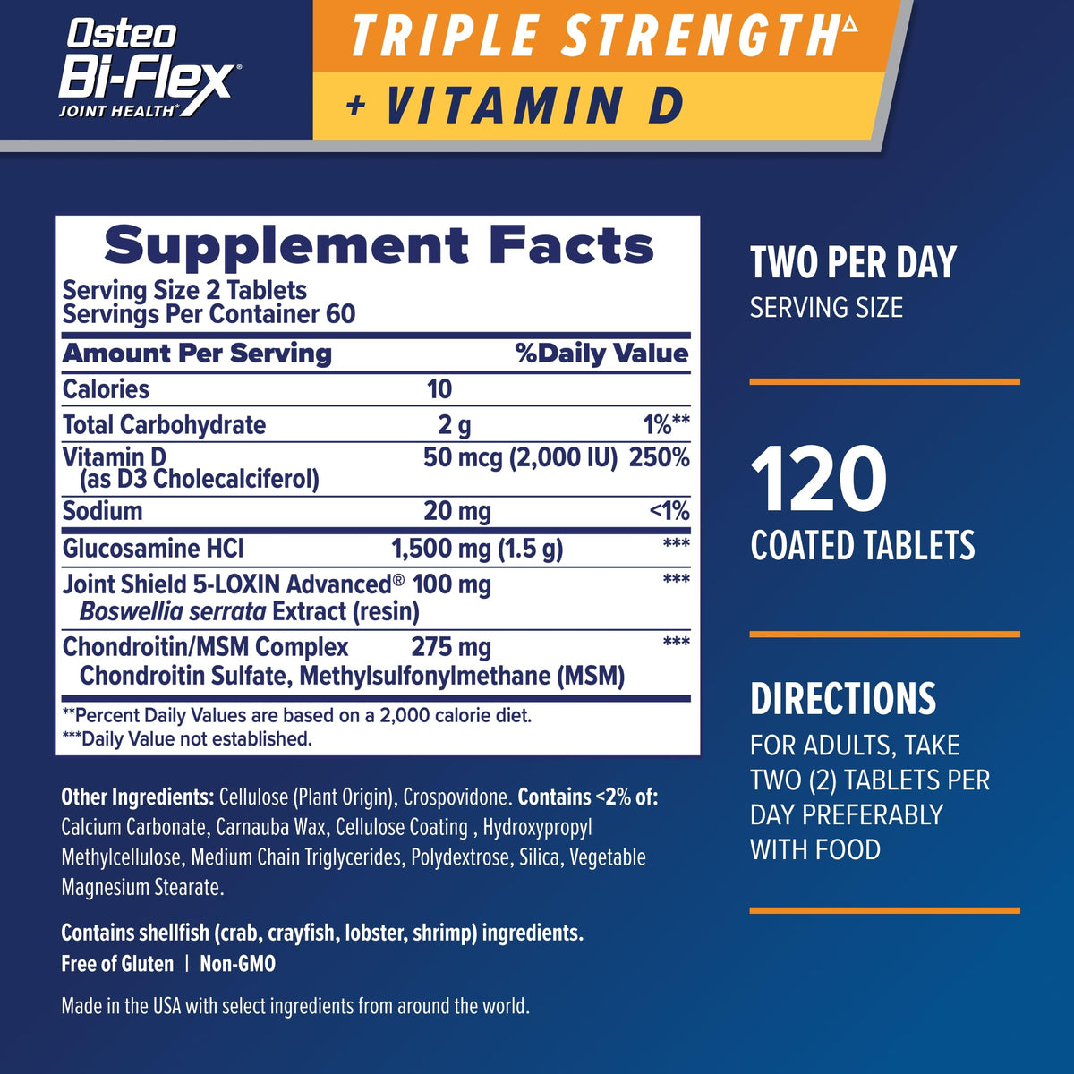 Glucosamine Chondroitin Supplement, 120 Ct K65116