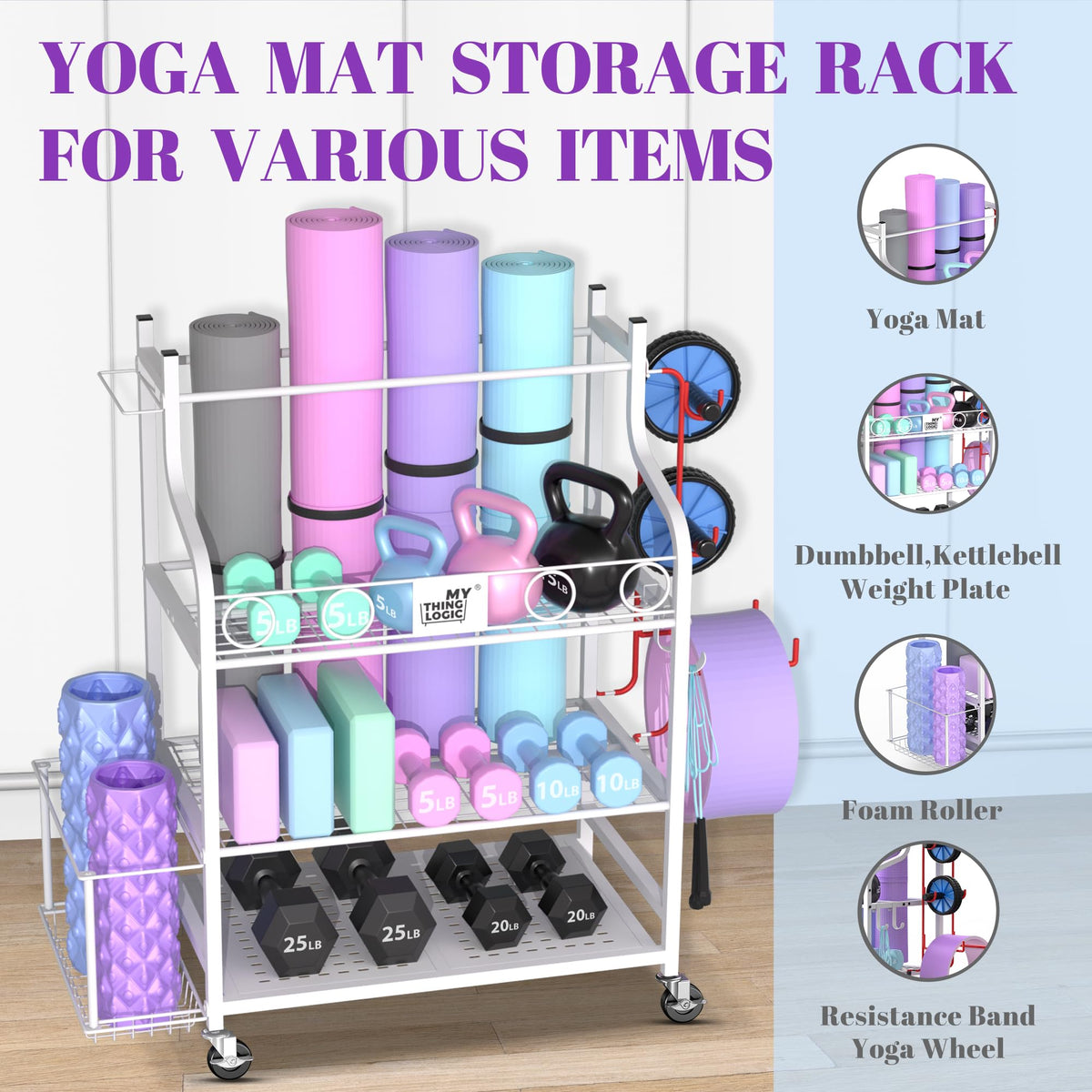 Home Gym Rack for Dumbbells, Yoga Mats and Workout Equipment N301022