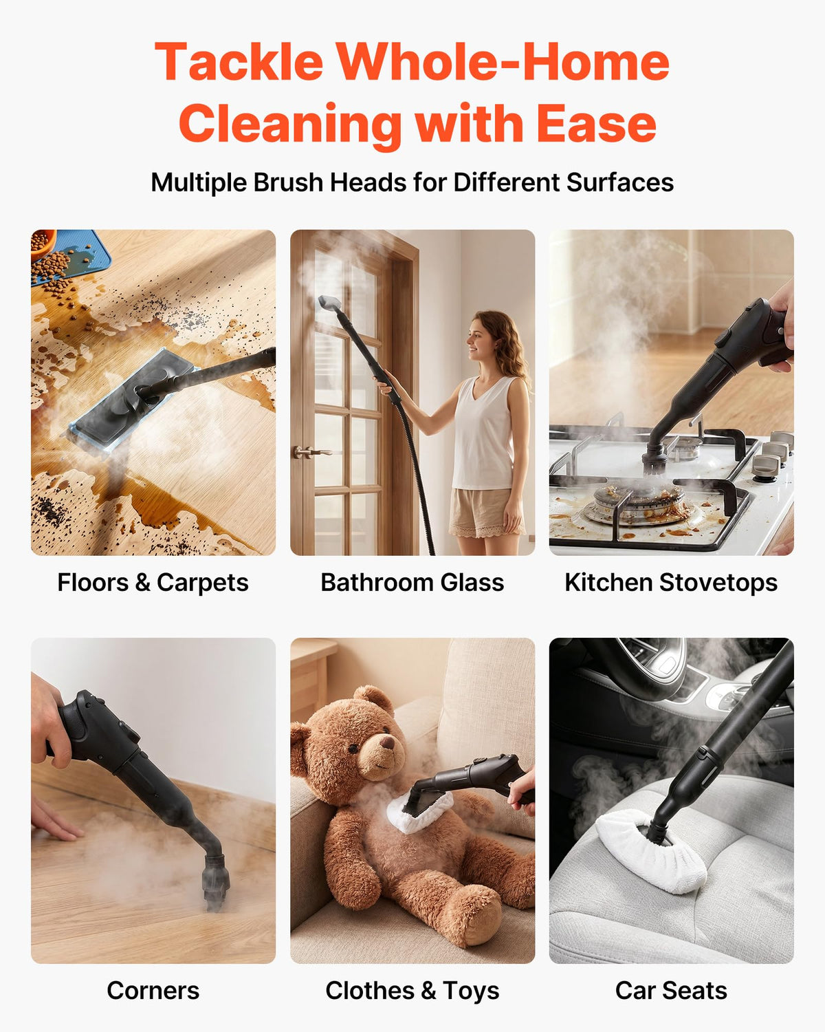 Portable Canister Steam Cleaner with 20 Accessories F782081