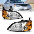 Headlight Assembly with Chrome Housing Amber Reflector Driver and Passenger Side E848