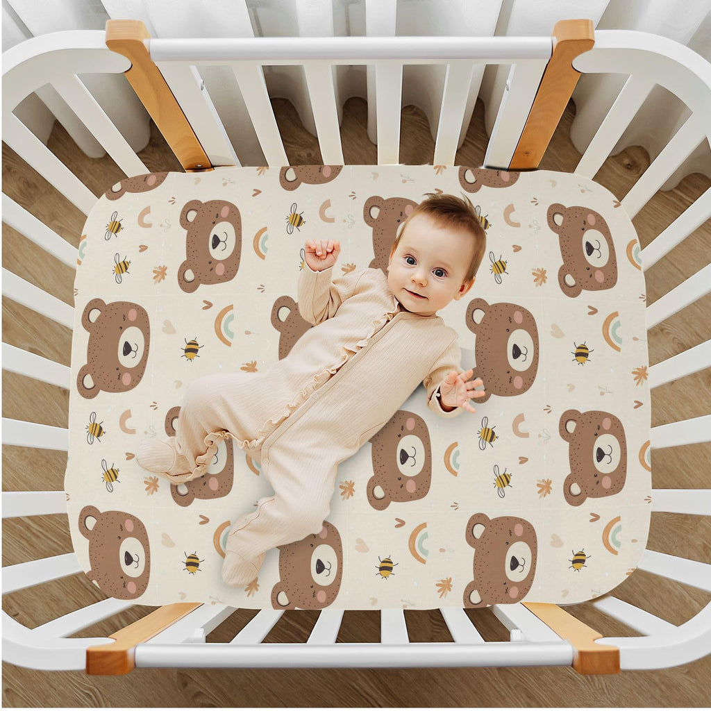Soft Breathable Microfiber Fitted Crib Sheet K3205