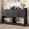 Black 2 Drawer Wood File Cabinet with Power Outlet O83916