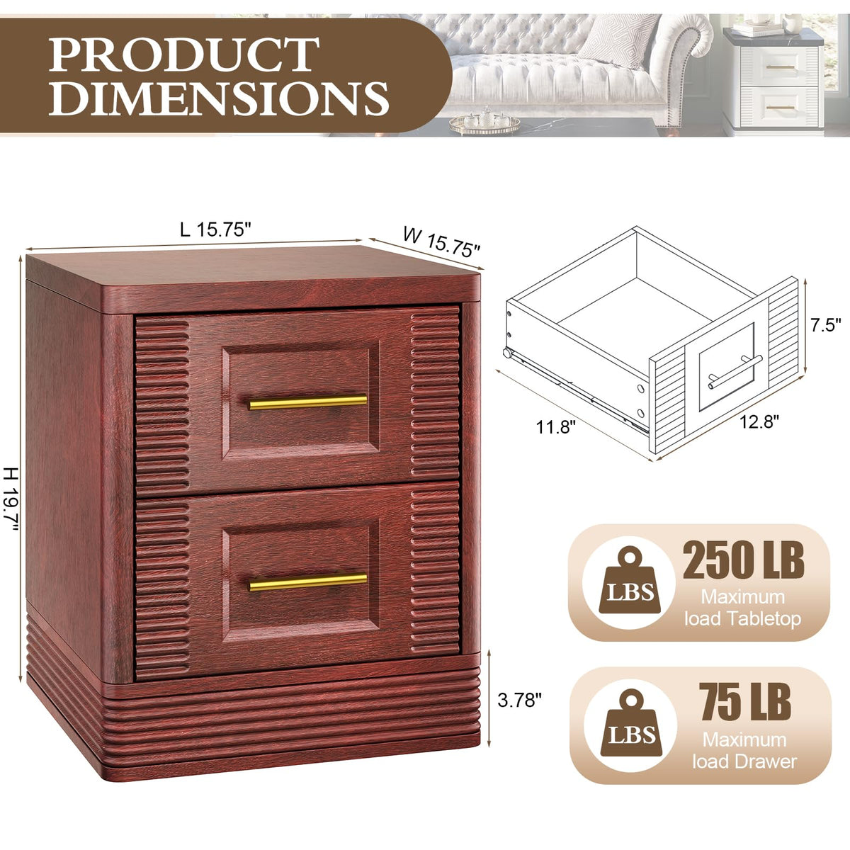 2 Drawer Nightstand E9668