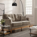 Light Grey Fabric Upholstered 2-Seat Loveseat Sofa with USB Port Z366888