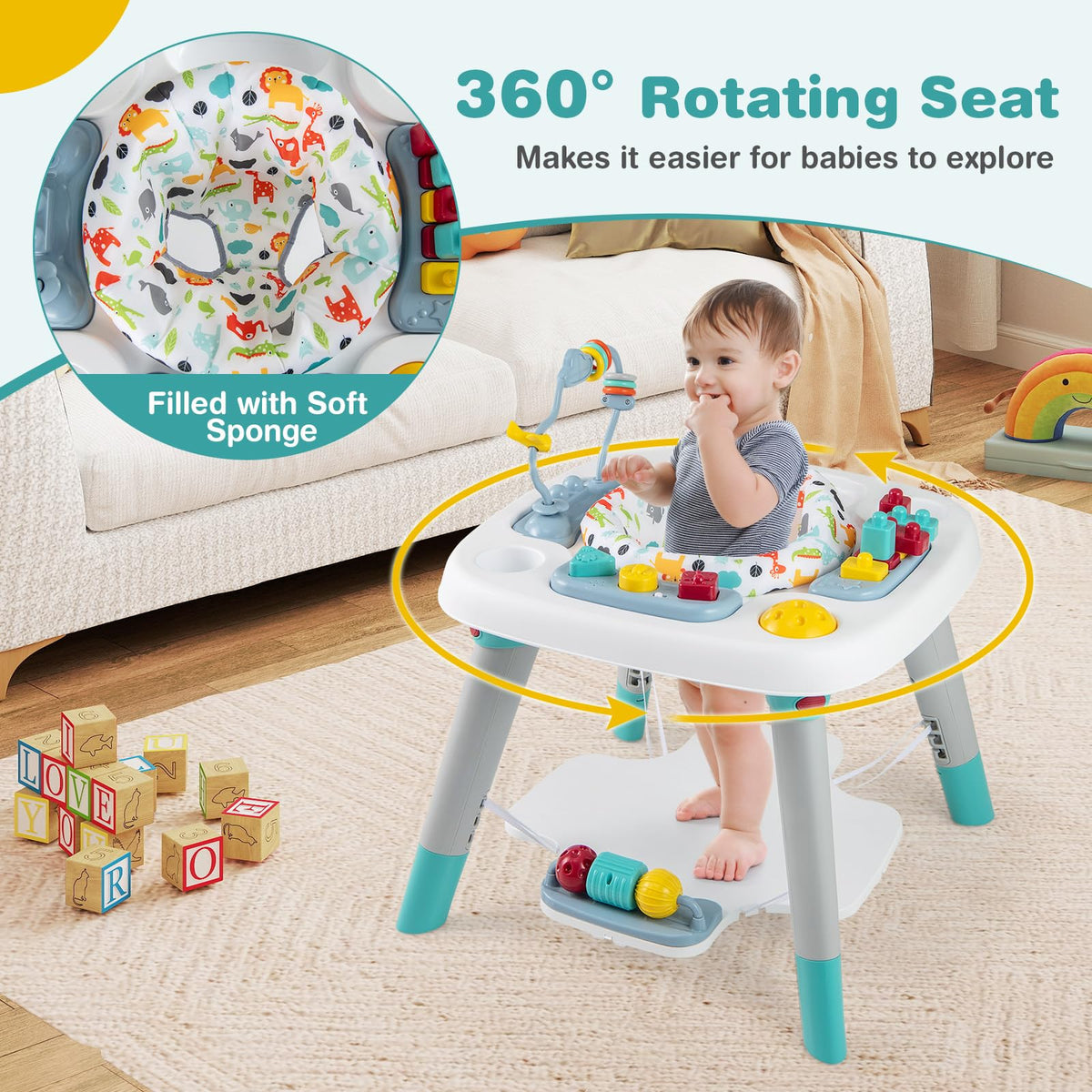 6-in-1 Baby Activity Center with Rotating Seat G75069