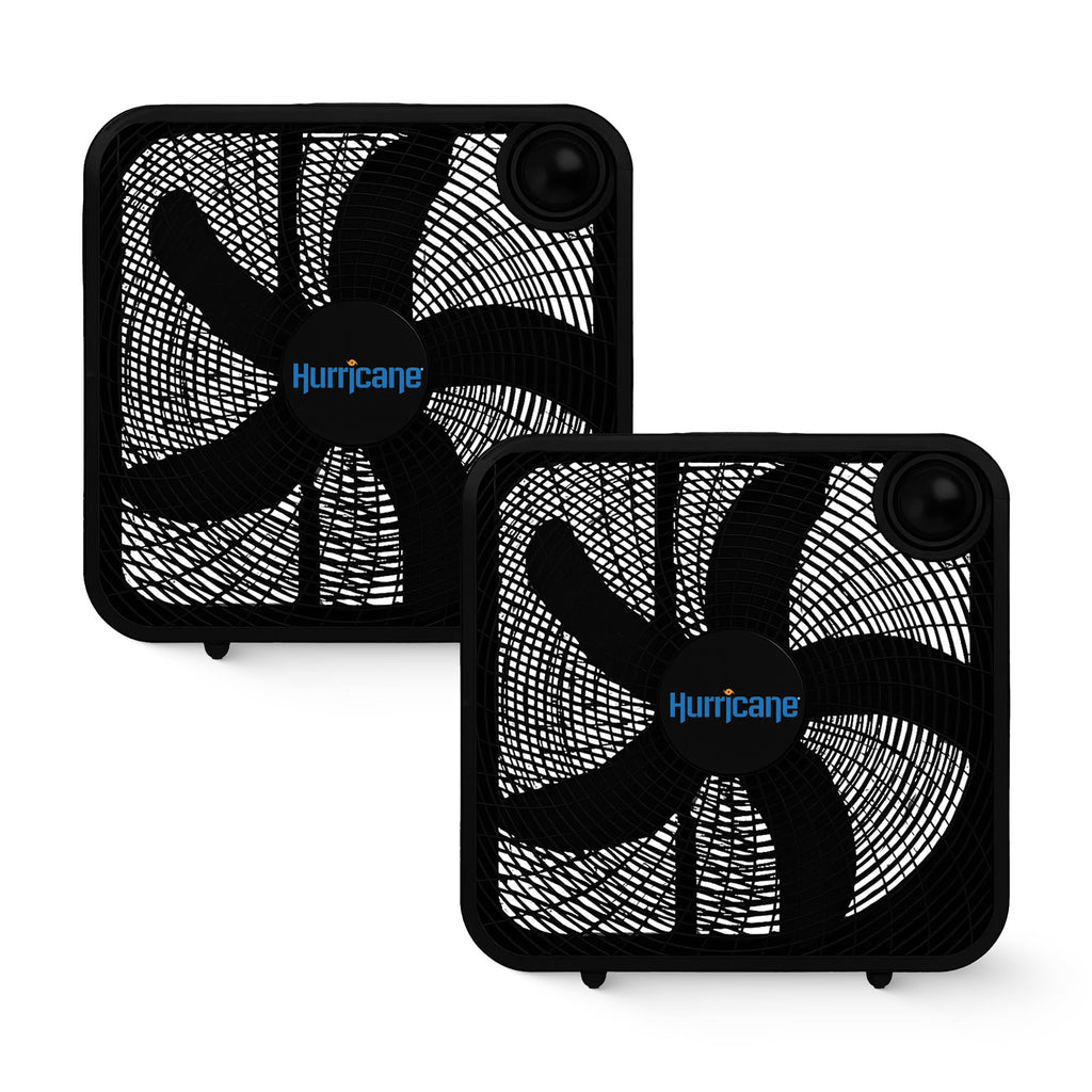 Black 3 Speed 20in Floor Box Fan, 2 Pack X491537