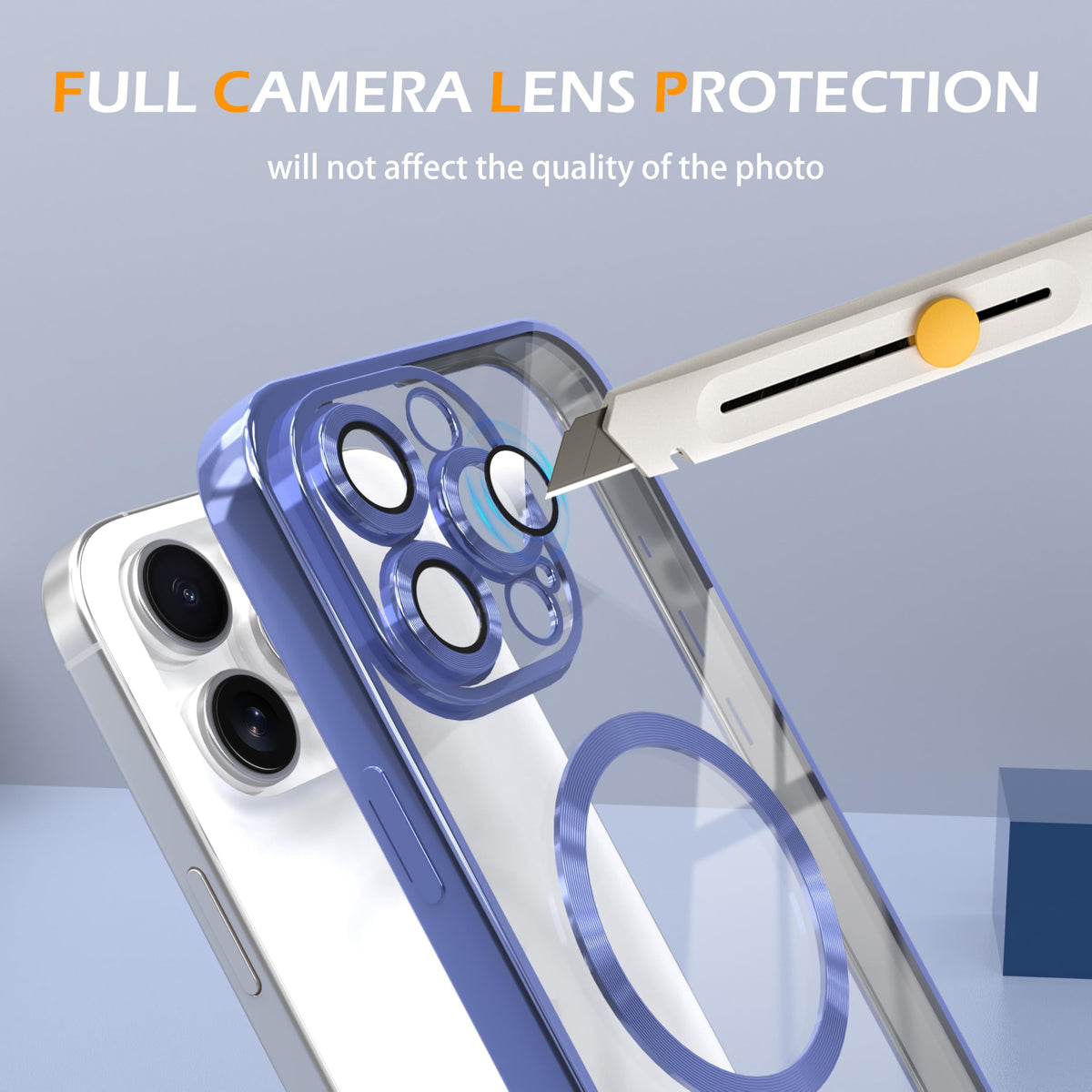 Magnetic Clear Case for iPhone 13 Pro Max with Camera Lens Protection D28585
