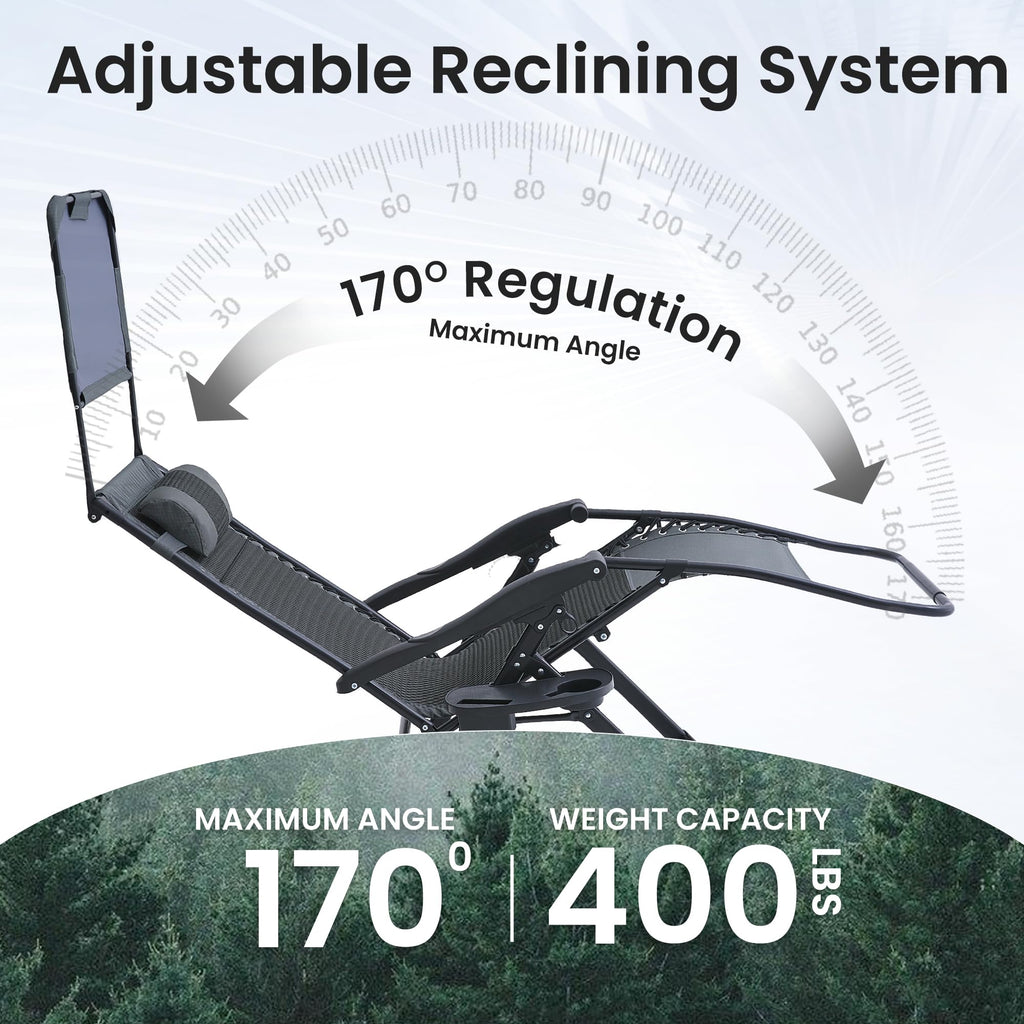 2 Pack Zero Gravity Chairs with Canopy A637410