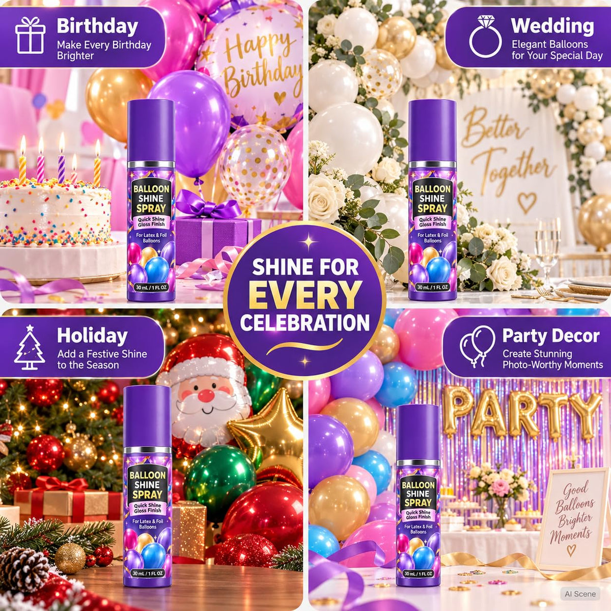 Balloon Shine Spray 3 Pack V2220