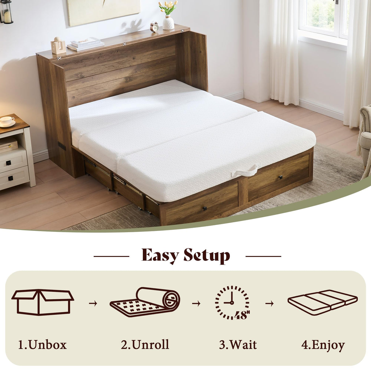 6" Full Tri-Fold Memory Foam Mattress D1671