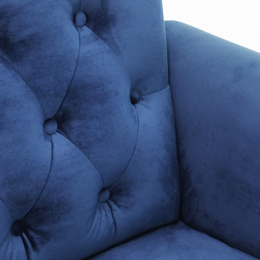 Navy Velvet 2-Seater Loveseat Sofa V527096