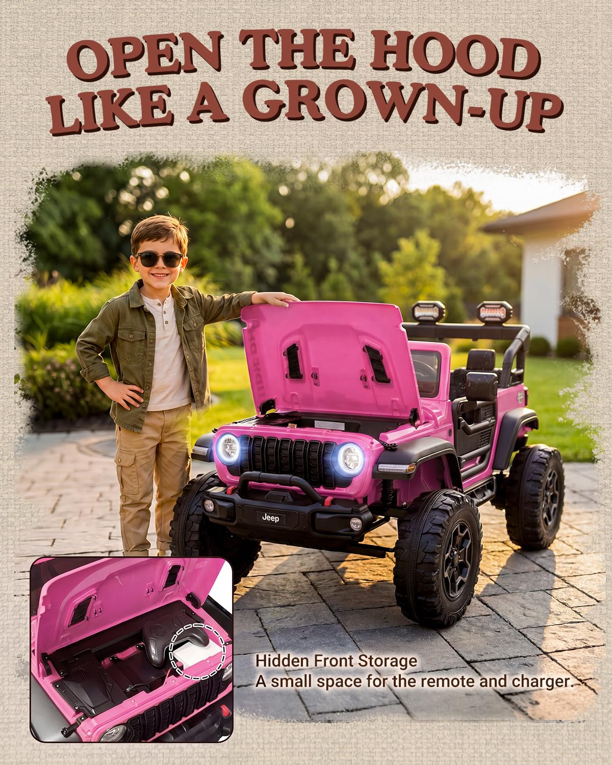 24V 2 Seater Ride on Car with Remote Control, Bluetooth (Pink) E4705