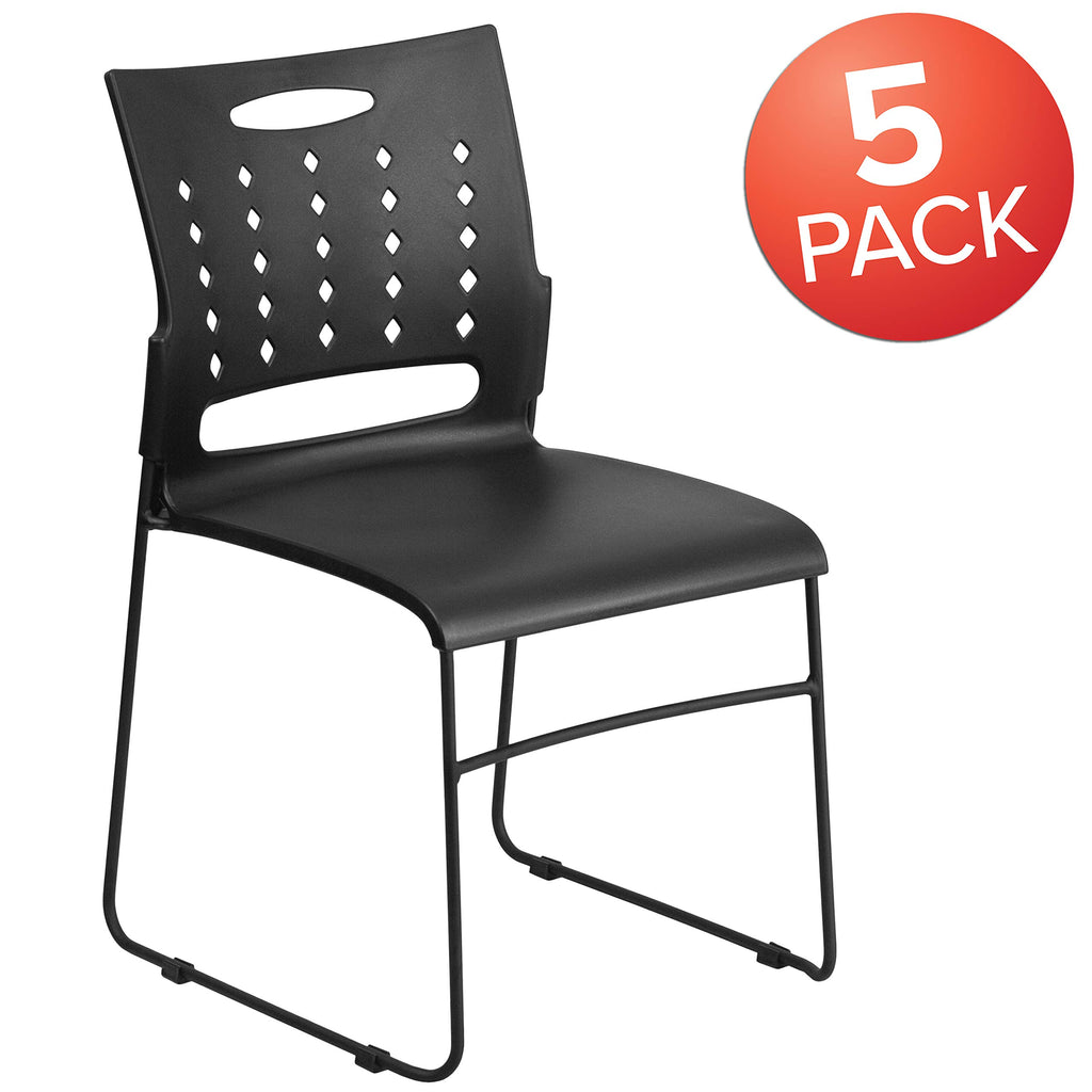 Black Stacking Chairs Set of 5 W369521