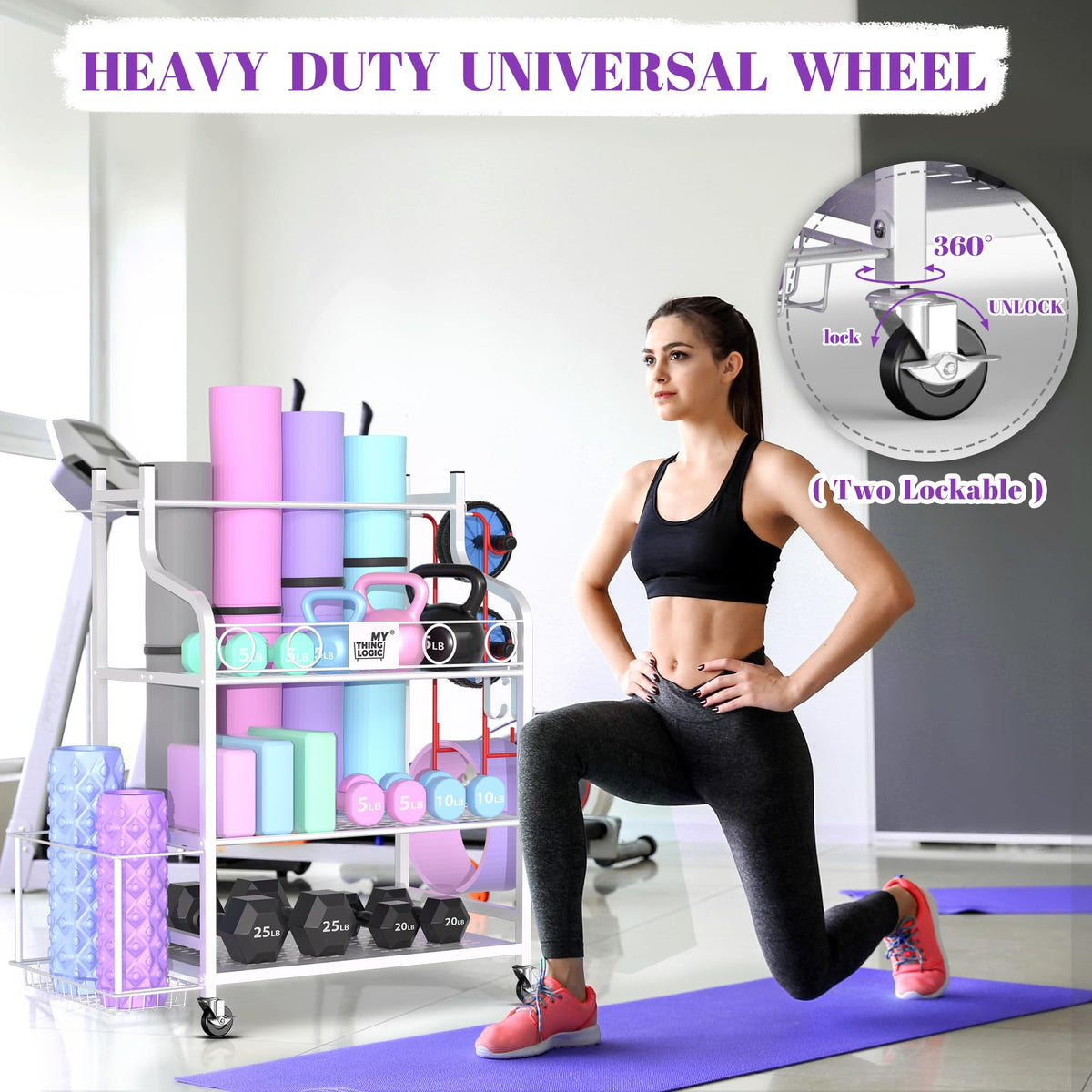 Home Gym Rack for Dumbbells, Yoga Mats and Workout Equipment N301022