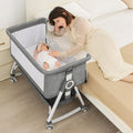 Portable Bedside Bassinet with Waterproof Mattress, Grey F475244