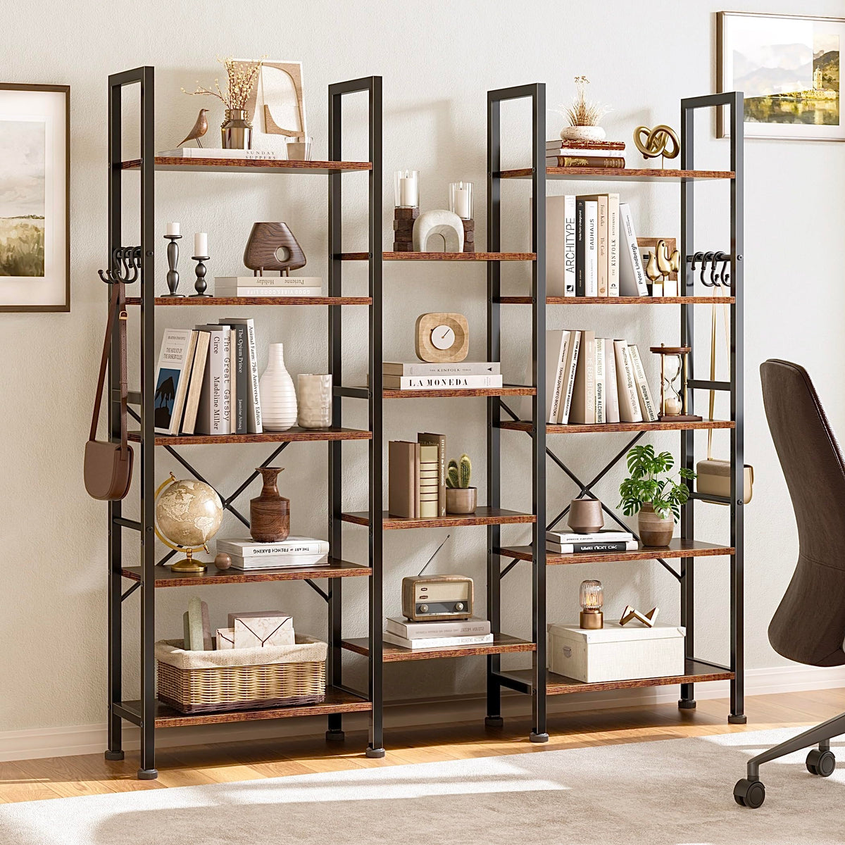 5 Tier Bookshelf with 14 Display Shelves W1575