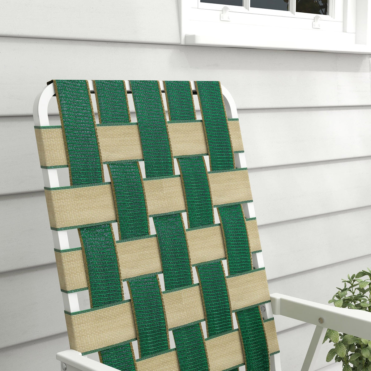 Folding Lawn Chairs Set of 2 with Armrests E480