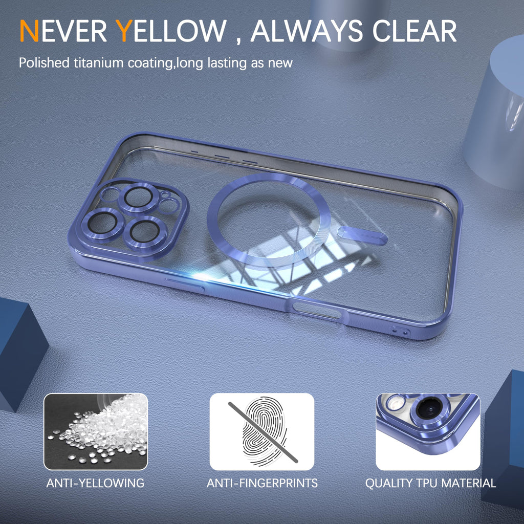 Magnetic Clear Case for iPhone 13 Pro Max with Camera Lens Protection D28585