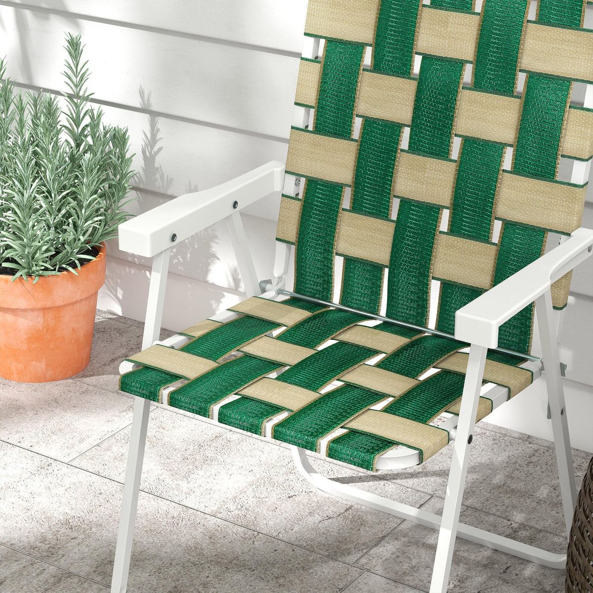 Folding Lawn Chairs Set of 2 with Armrests E480