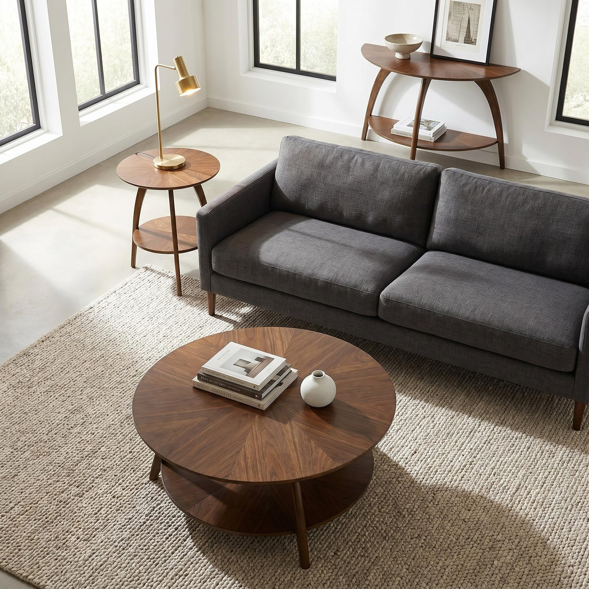 Round Wood Coffee Table Q49130