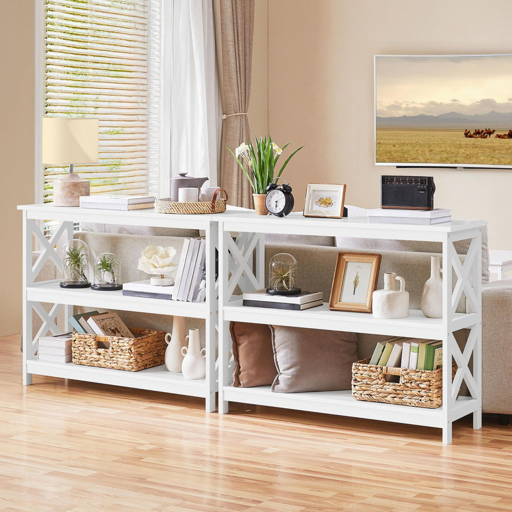 White 3-Tier Console Table M746